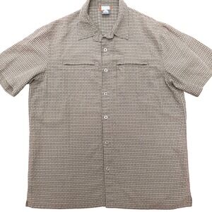 Nike ACG Plaid Button Up Shirt Mens Large Short Sleeve Vented Seercusker